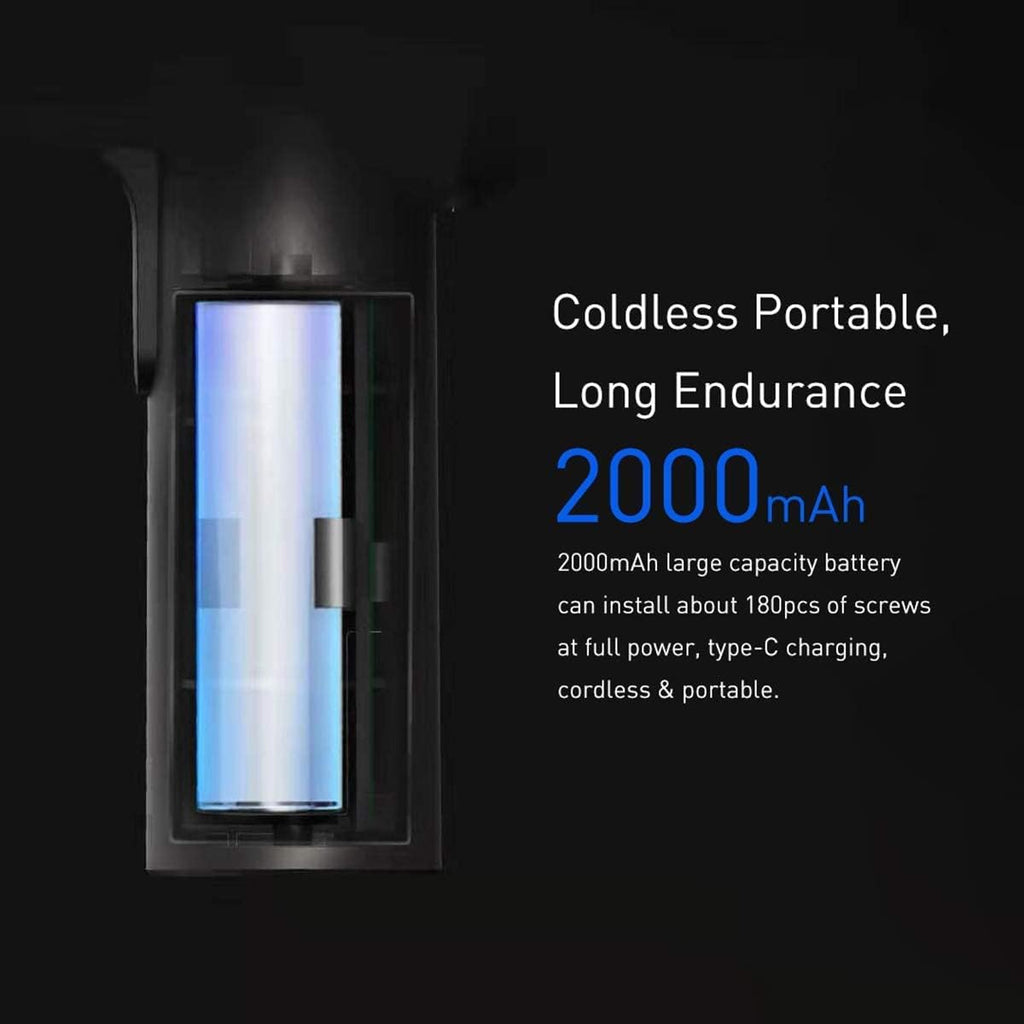 Cordless Electric Screwdriver 3.6V 2000mAh 12 Steel Bits USB-C Rechargeable