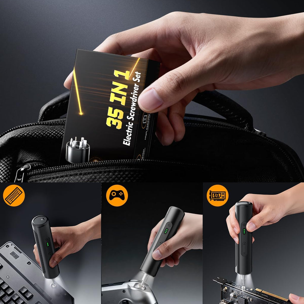 Cordless Electric Screwdriver 36 Precision Bits 1500mAh Rechargeable Home Electronics Repair