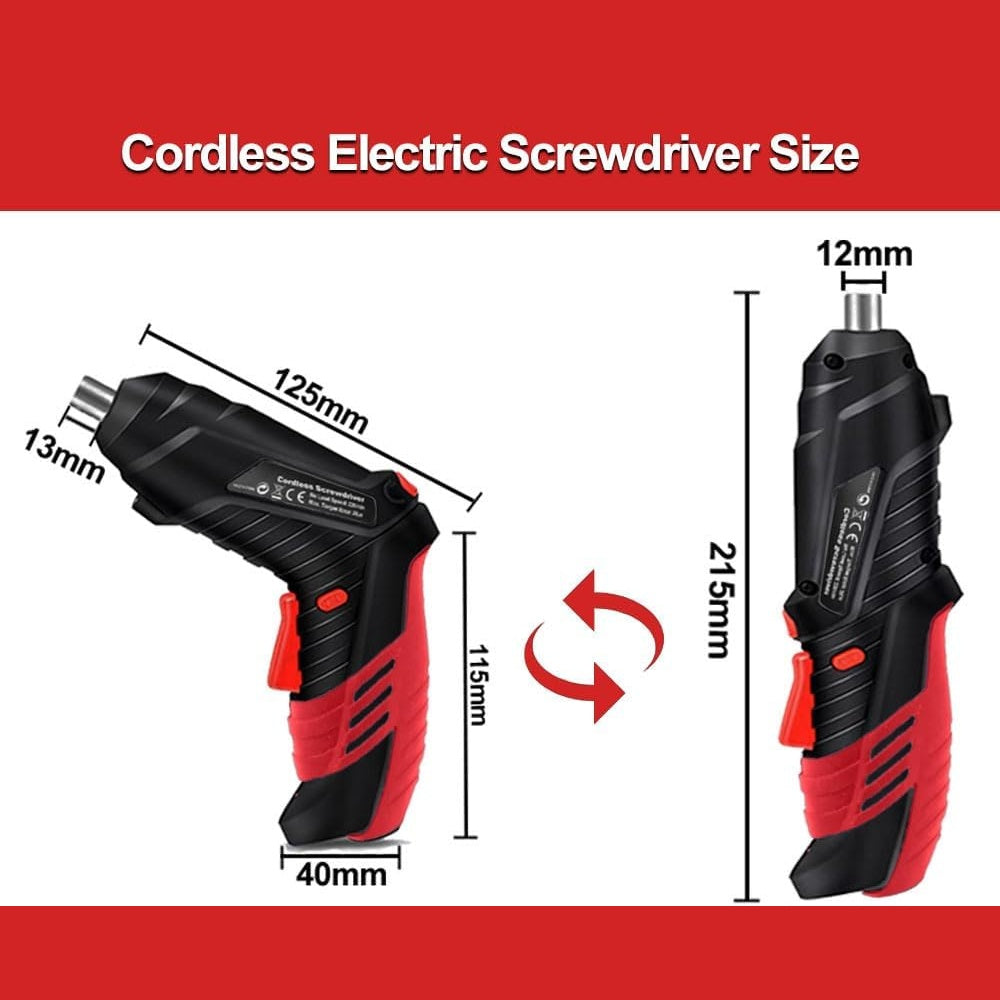 Cordless Electric Screwdriver 3.6V 46 Piece Kit Adjustable Handle USB-C Rechargeable