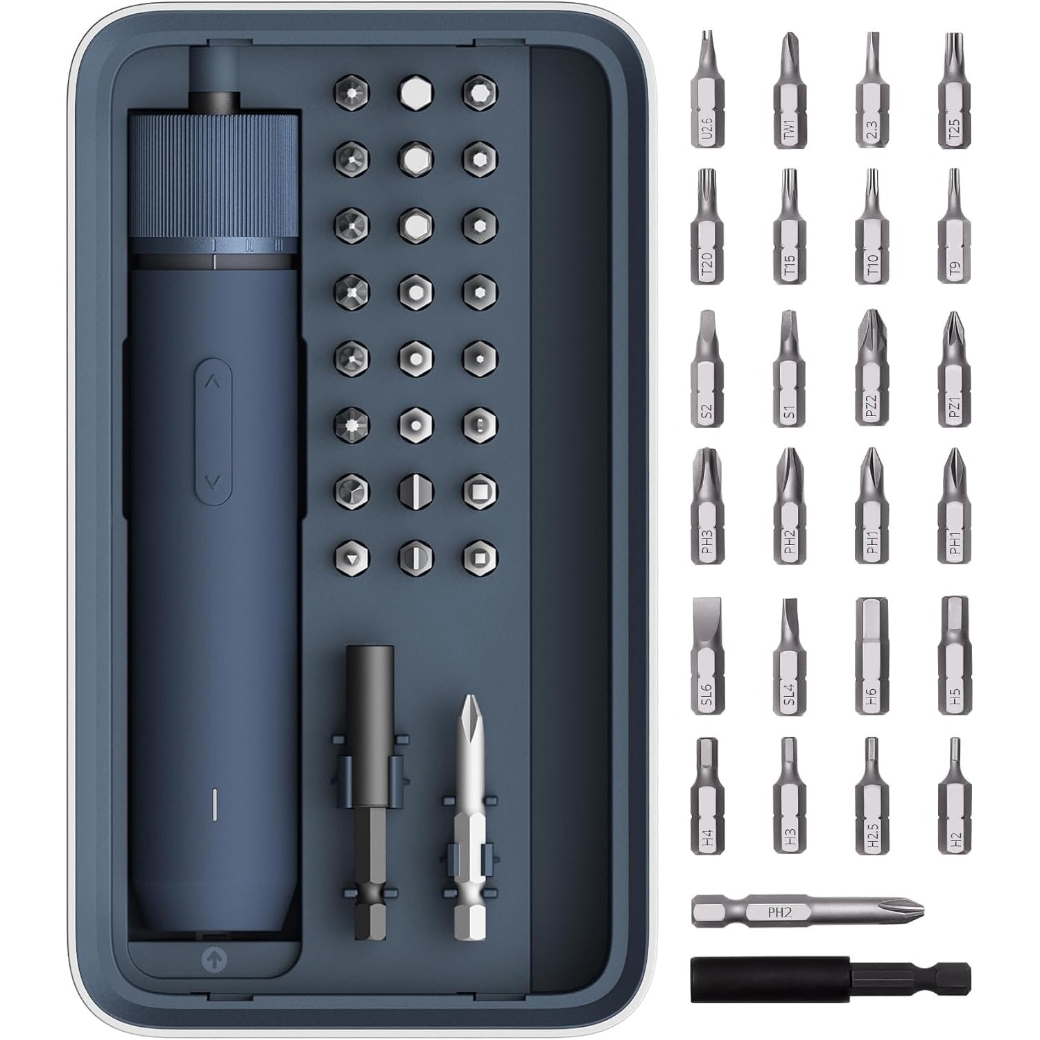 Rechargeable Electric Screwdriver 3.6V 25 Bits 3-Level Torque Magnetic Case USB-C